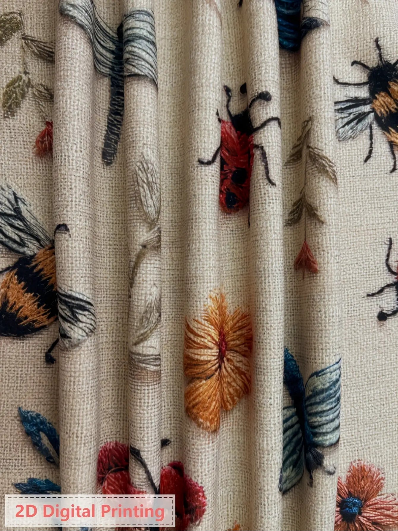 Women's Lightweight All-Over Insect Print Sweater - Ladybug, Bee & Pattern Cardigan with Beige & Tones, Casual Round Neck Long Sleeve Blouse for Spring Summer Fall Layering (No Belt/Hem Adjustments)