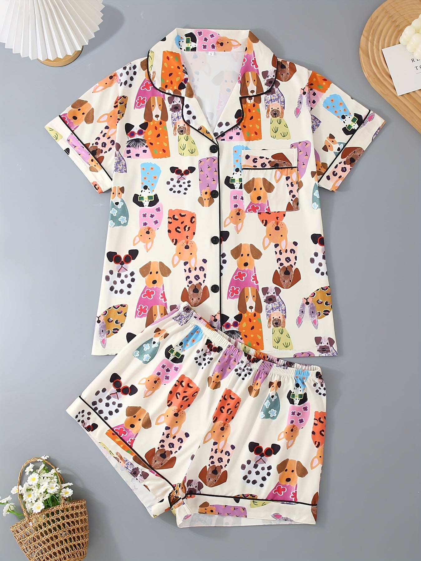 Dog Print Women's Pajama Set