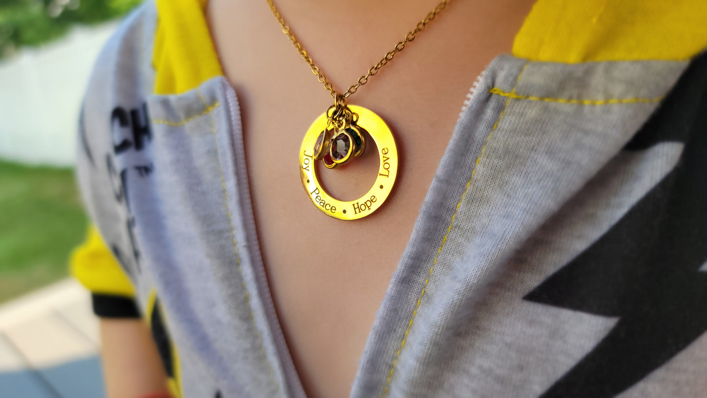 Custom Birthstone Name Necklace – Personalized Jewelry Gift for Women, Mom, Daughter, Wife, or Girlfriend – Unique Gift for Birthday, Anniversary, or Mother’s Day