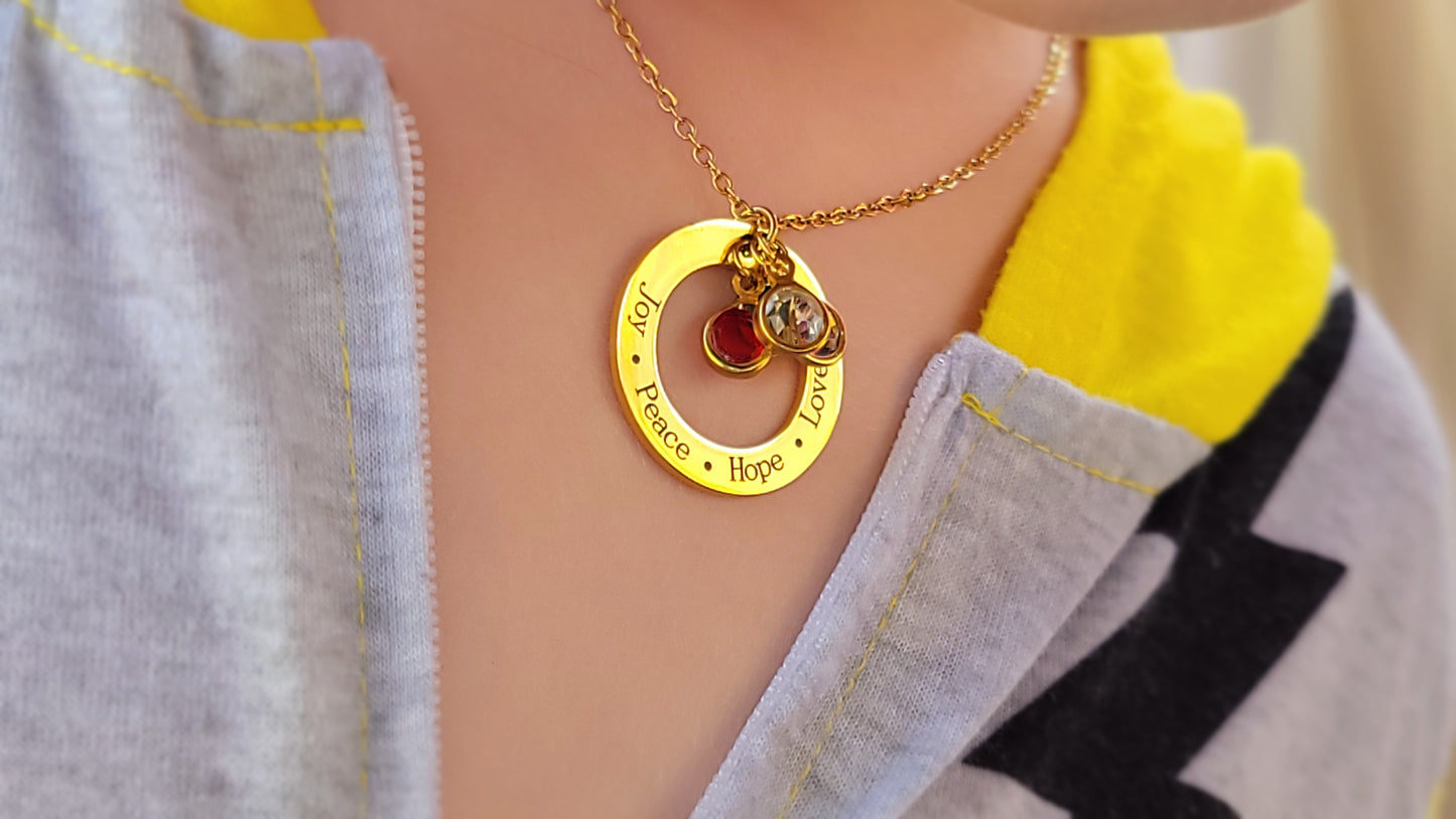 Custom Birthstone Name Necklace – Personalized Jewelry Gift for Women, Mom, Daughter, Wife, or Girlfriend – Unique Gift for Birthday, Anniversary, or Mother’s Day