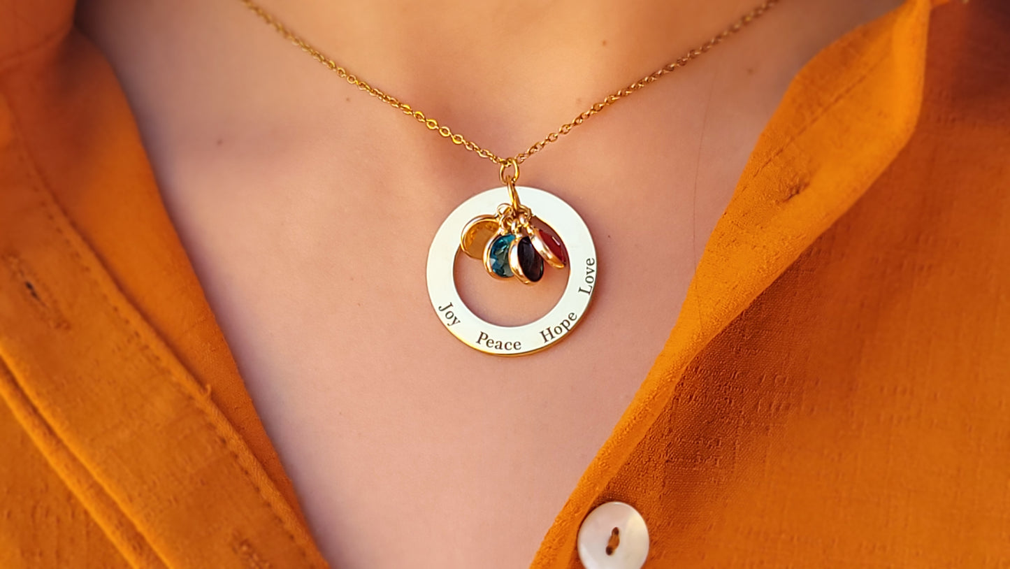 Custom Birthstone Name Necklace – Personalized Jewelry Gift for Women, Mom, Daughter, Wife, or Girlfriend – Unique Gift for Birthday, Anniversary, or Mother’s Day