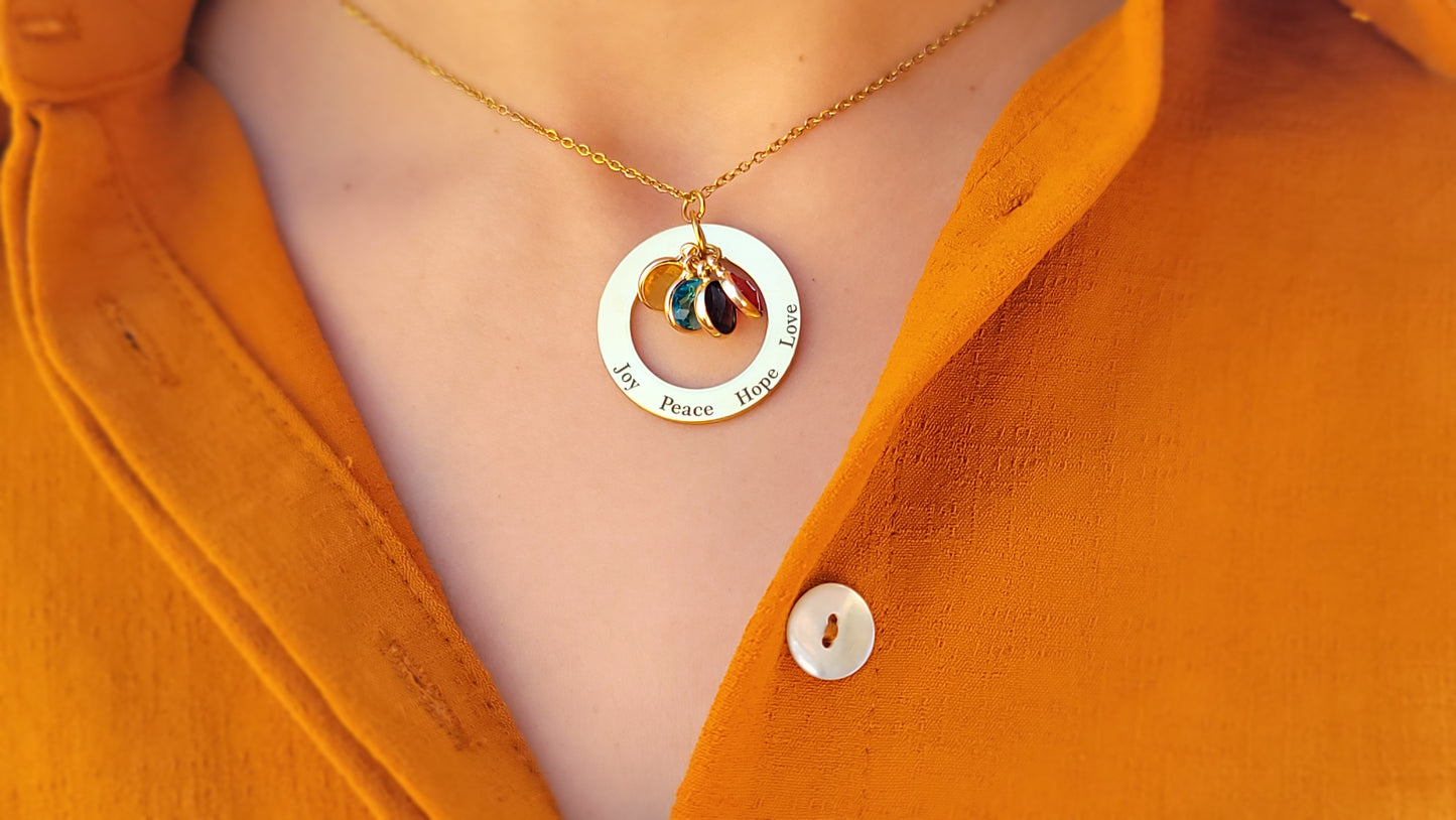 Custom Birthstone Name Necklace – Personalized Jewelry Gift for Women, Mom, Daughter, Wife, or Girlfriend – Unique Gift for Birthday, Anniversary, or Mother’s Day