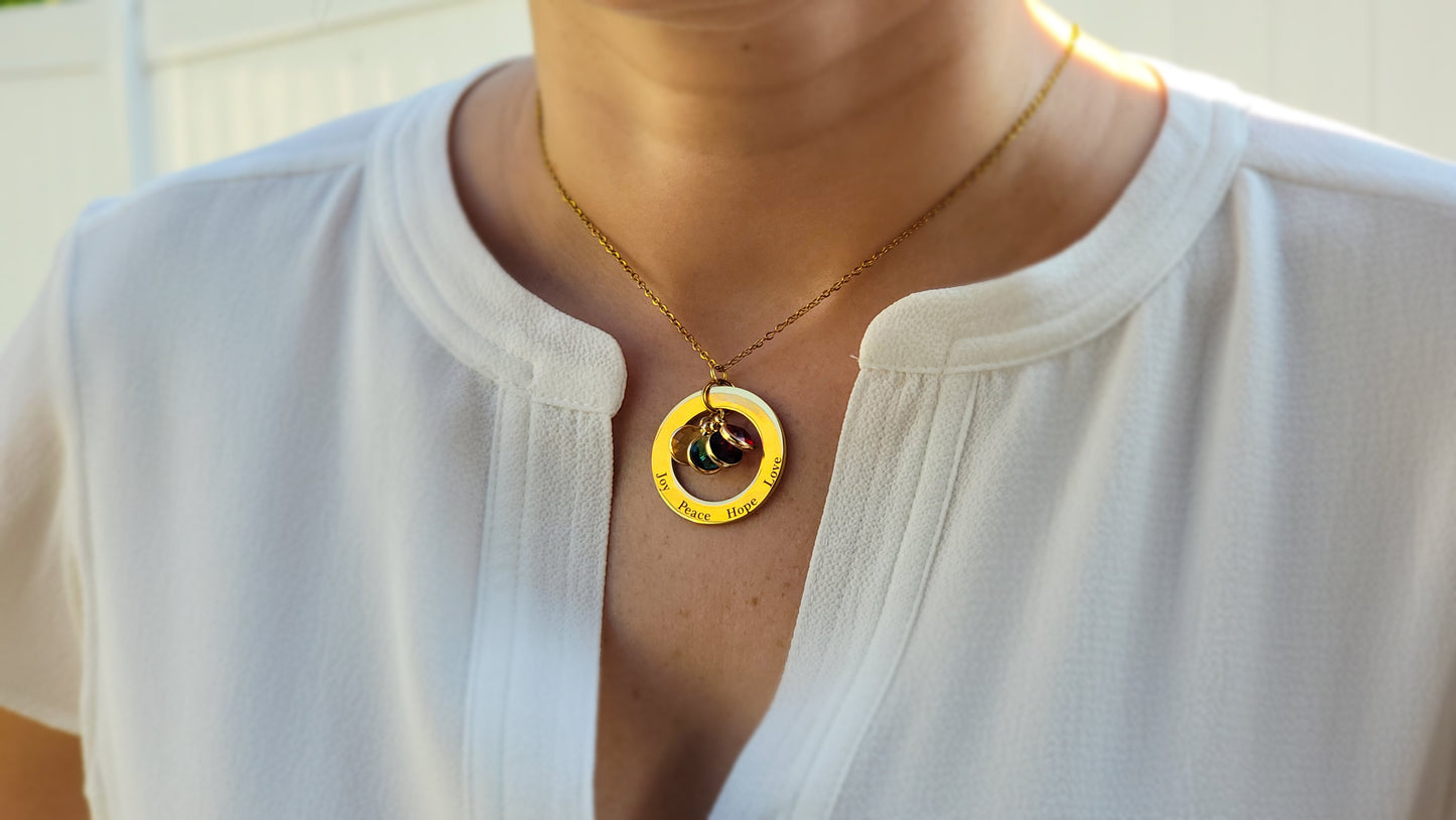 Custom Birthstone Name Necklace – Personalized Jewelry Gift for Women, Mom, Daughter, Wife, or Girlfriend – Unique Gift for Birthday, Anniversary, or Mother’s Day