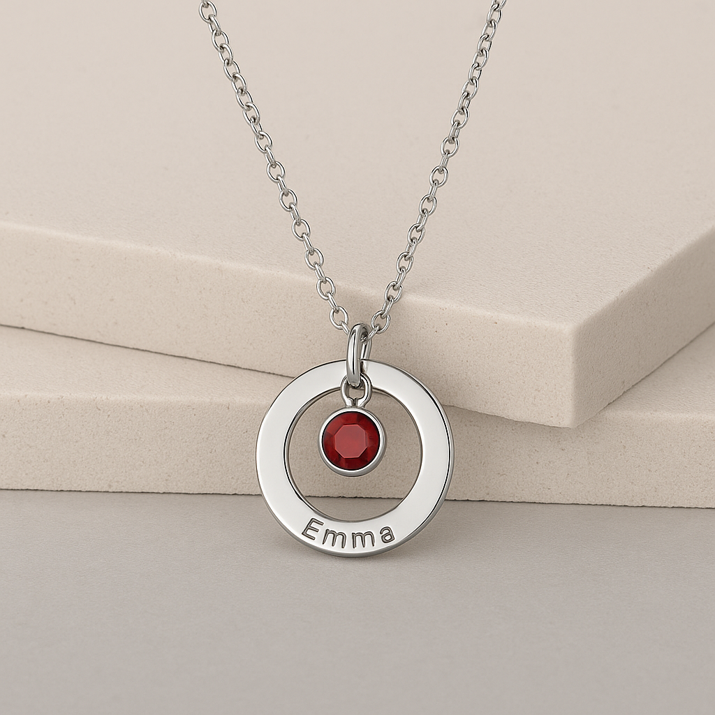 Custom Birthstone Name Necklace – Personalized Jewelry Gift for Women, Mom, Daughter, Wife, or Girlfriend – Unique Gift for Birthday, Anniversary, or Mother’s Day