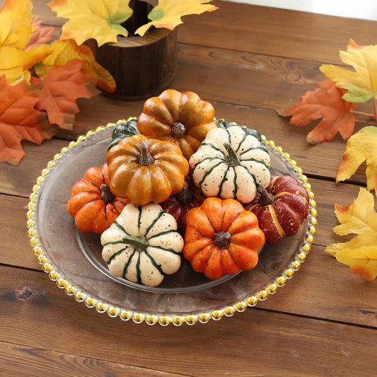 Artificial Pumpkin Halloween Decorations for Home Mini Fake Pumpkin Autumn Harvest Party Thanksgiving Ornaments Props