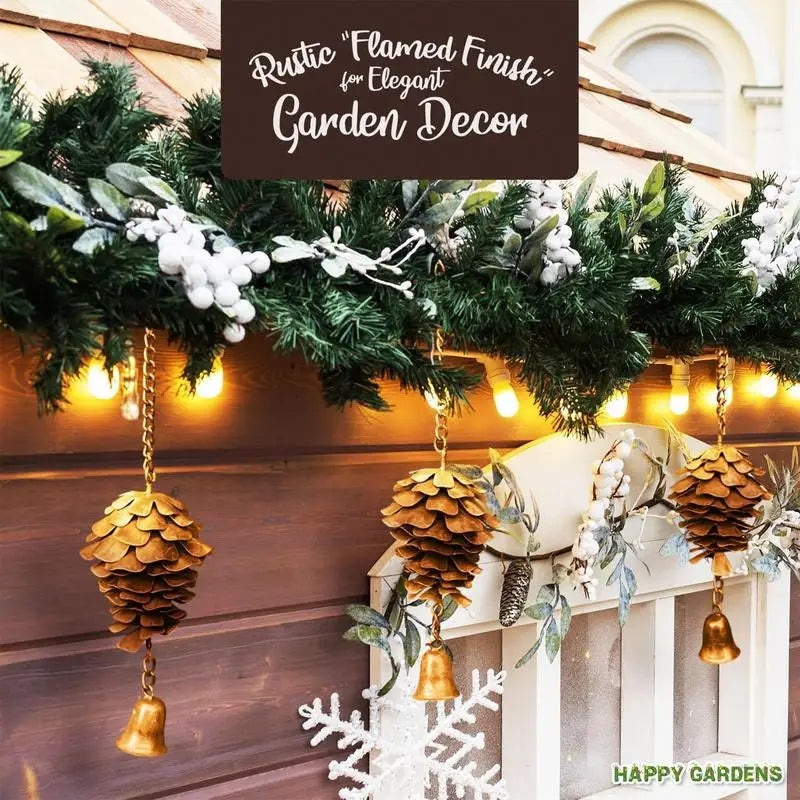 Outdoor Wind Chimes Decorations Seasonal Pine Cone Pendant Home Decoration Rustic Pinecone Wind Chimes for Home Garden Cafe
