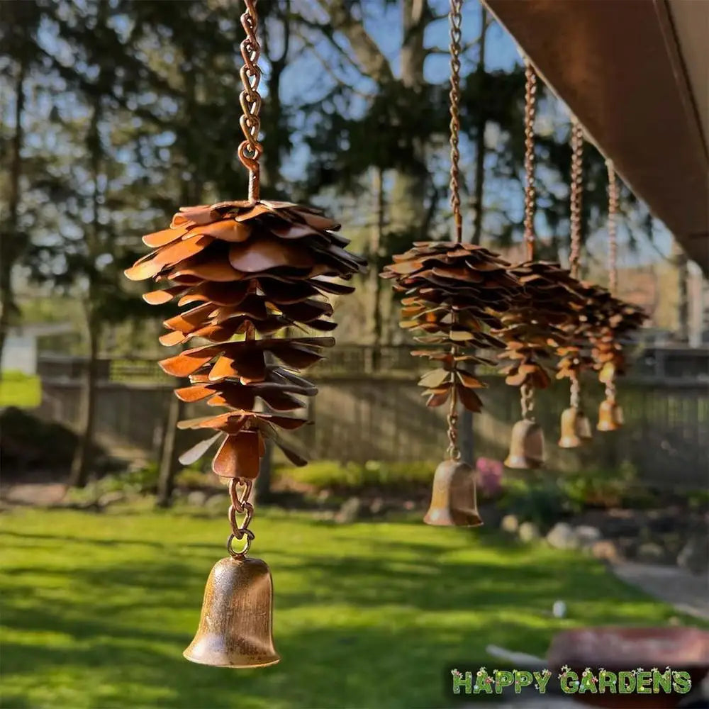 Outdoor Wind Chimes Decorations Seasonal Pine Cone Pendant Home Decoration Rustic Pinecone Wind Chimes for Home Garden Cafe