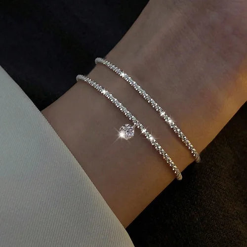 925 Sterling Silver Four-leaf Flower Necklace for Women Girls Luxury Adjustable Link Chain Necklace 18k Gold Jewelry Party Gifts