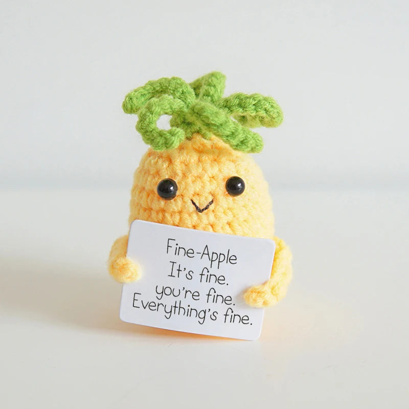 Handmade Emotional Support Pickled Cucumber Gift, Cute Handwoven Ornaments, Handmade Crochet Emotional Support Pickles With Wood