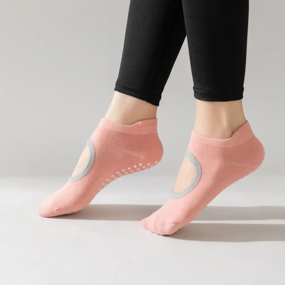 Comfortable Silicone Non Slip Yoga Socks Breathable Elastic Sports Socks Backless Pilates Socks Ladies
