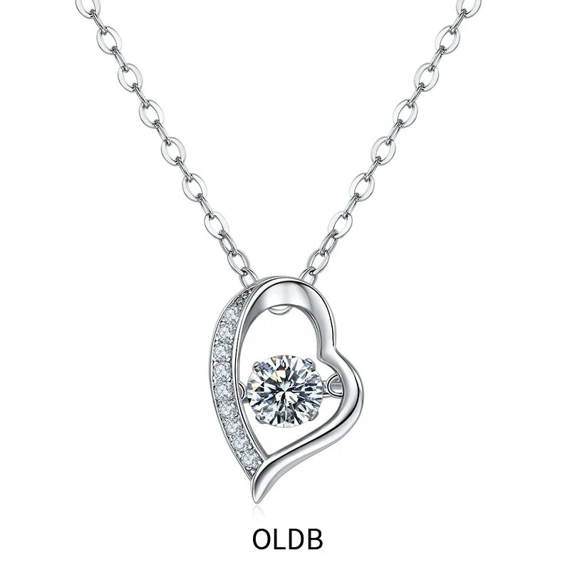 Dancing Moissanite Necklace for Women 18 K Gold Plated Original 925 Sterling Silver Women's Moving Moissanite Diamond Necklace