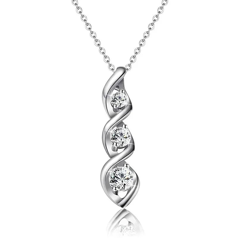 Gift New Premium Necklace Bridal Wedding Party Sparkling Crystal CZ Ball Flower Women's Accessories