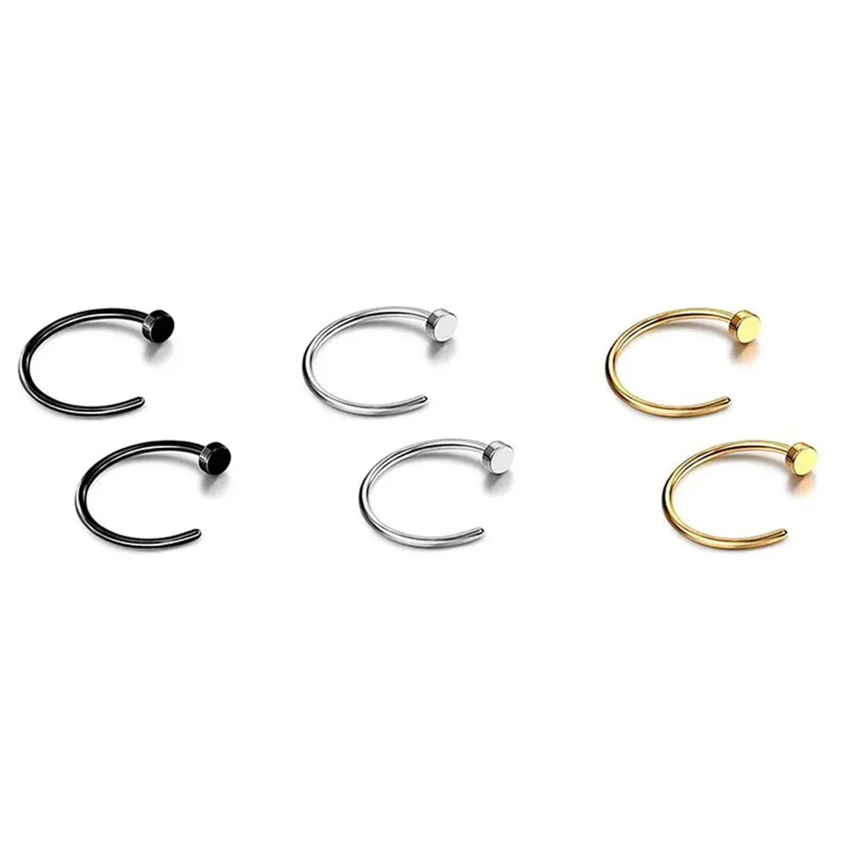 2/10pcs 20G Fake Nose Rings for Women Men,316L Stainless Steel Clip On Lip Rings Labret Ring Nose Piercing Jewelry