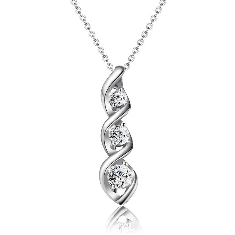 Gift New Premium Necklace Bridal Wedding Party Sparkling Crystal CZ Ball Flower Women's Accessories