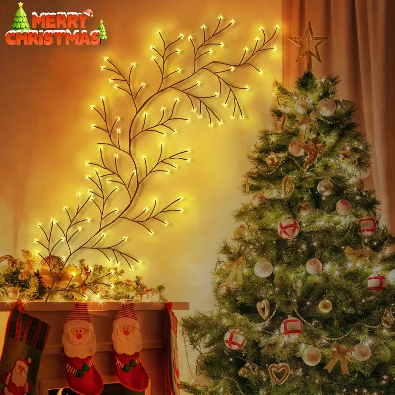 USB String Light 48/72LED Flexible DIY Tree Branch Lamp 8 Mode Dimmable Waterproof Fairy Light With Remote Bedroom Holiday Decor