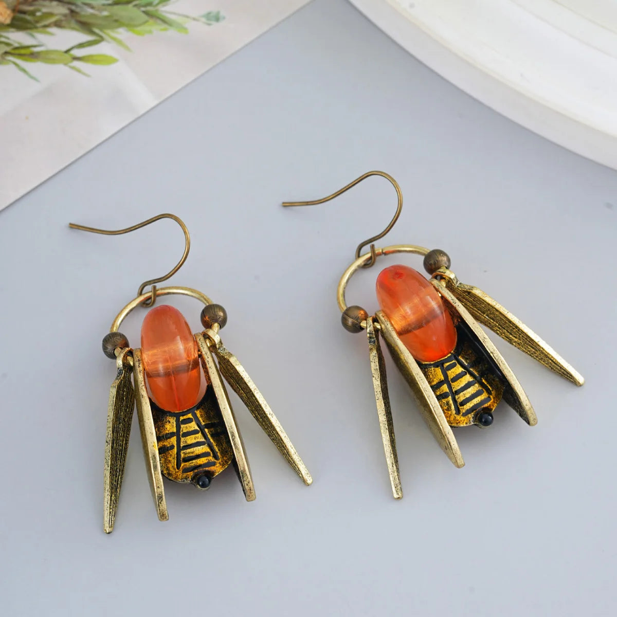 Bee insect summer couple earrings, charming Bohemian accessories, Western jewelry for vacation decoration Fall Autumn Holiday
