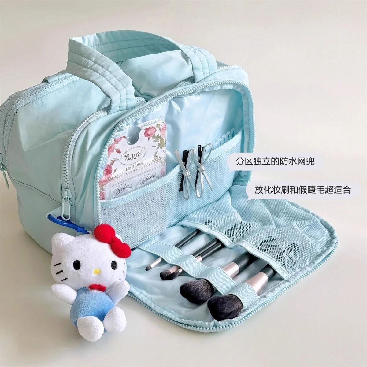 Large Capaci Portable Lightweight Makeup Bag Women's Travel Miscellaneous Storage Bag Handheld Organizer Cosmetic Pouch Wash Bag