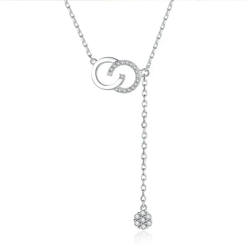 Gift New Premium Necklace Bridal Wedding Party Sparkling Crystal CZ Ball Flower Women's Accessories