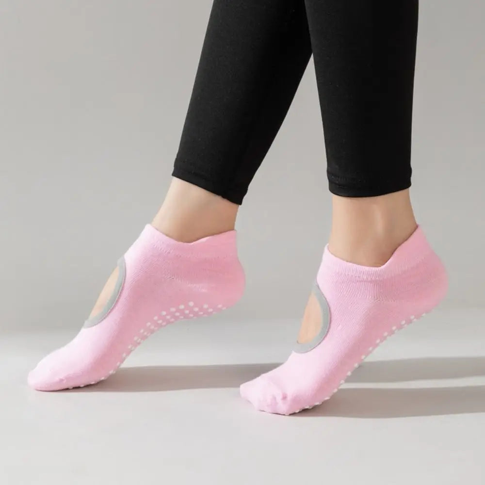 Comfortable Silicone Non Slip Yoga Socks Breathable Elastic Sports Socks Backless Pilates Socks Ladies