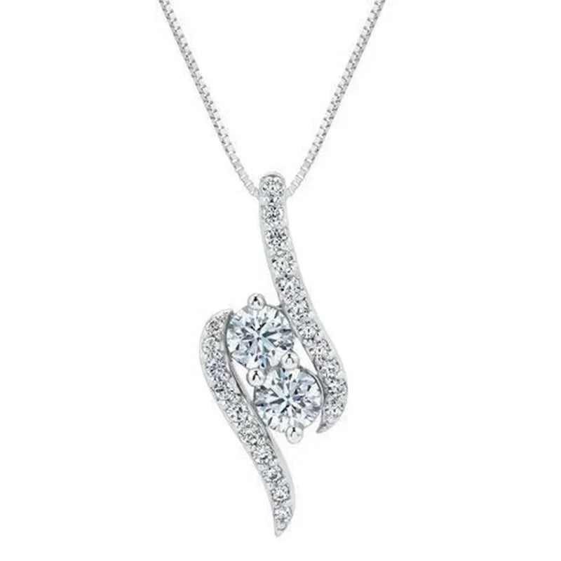 Gift New Premium Necklace Bridal Wedding Party Sparkling Crystal CZ Ball Flower Women's Accessories