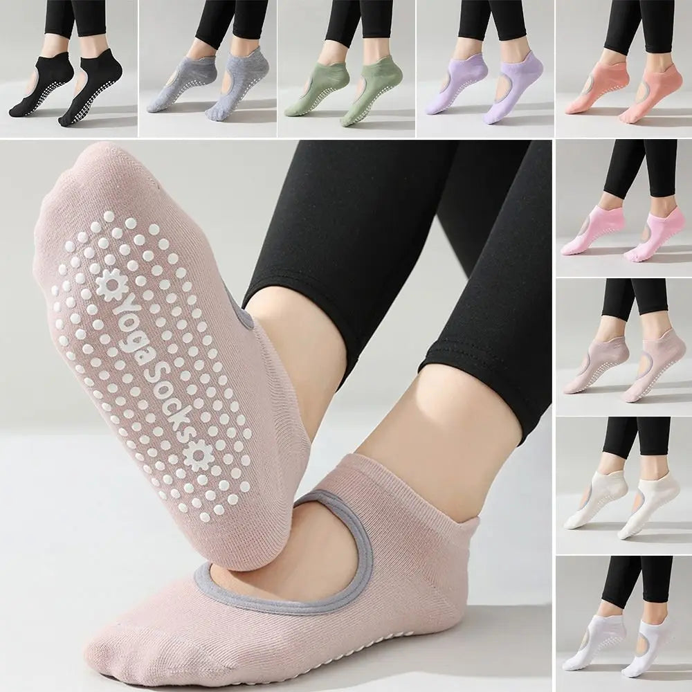 Comfortable Silicone Non Slip Yoga Socks Breathable Elastic Sports Socks Backless Pilates Socks Ladies