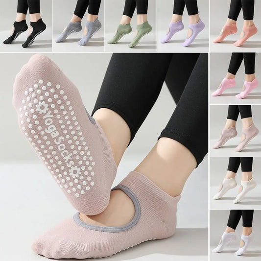 Comfortable Silicone Non Slip Yoga Socks Breathable Elastic Sports Socks Backless Pilates Socks Ladies