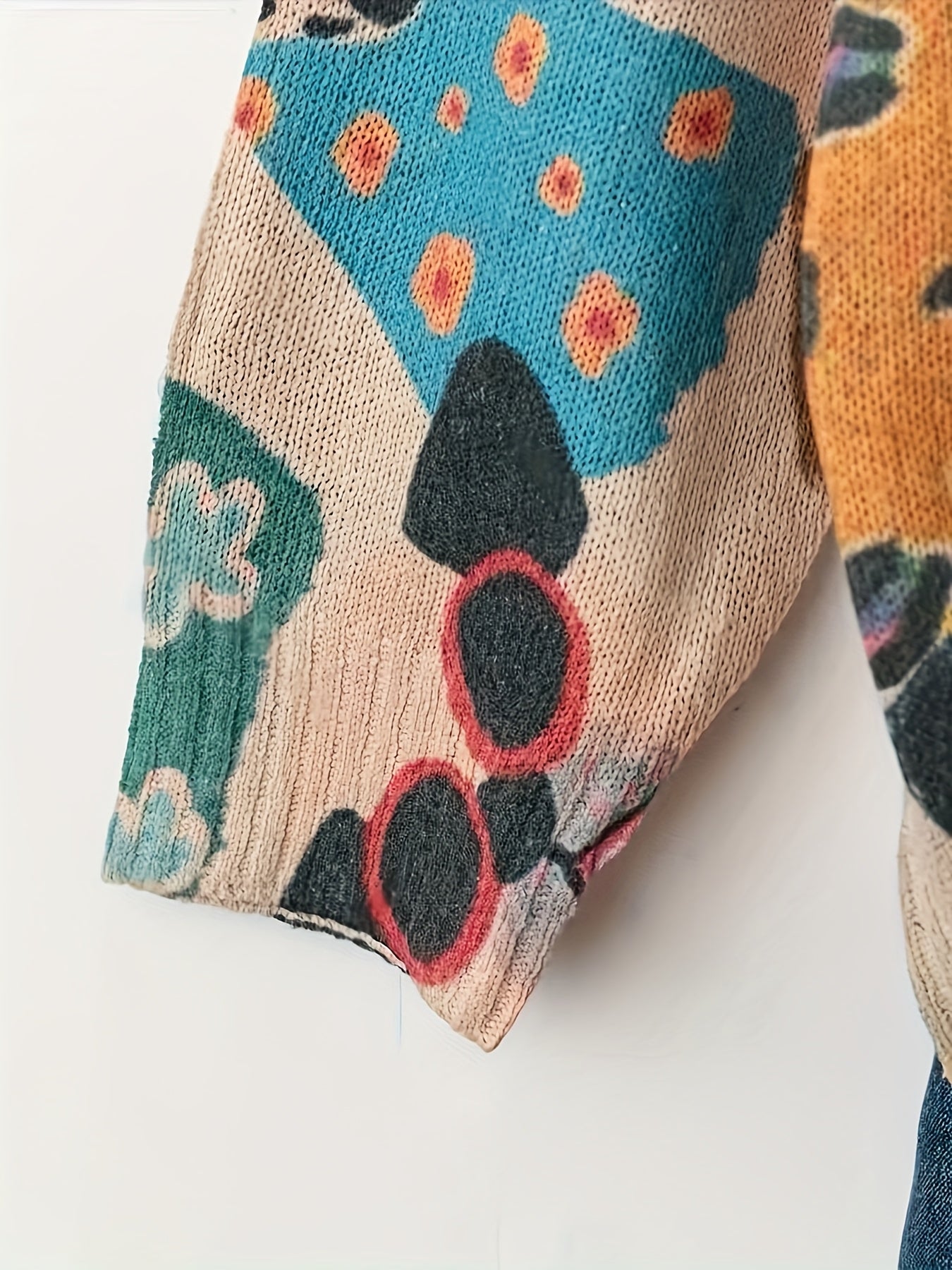 Women'S Oversized Dog Print Sweater - & Brown Animal Pattern Long Sleeve Pullover, Soft Round Neck Sweater for Everyday & Formal Outfits, Fashion Lovers, Stylish Top, Cozy Material, Trendy Design, Fall Wardrobe, Casual Winter